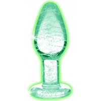 Xr Brands Glow-In-The-Dark - Glass Butt Plug - Small