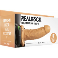 Realrock By Shots Vibrējoša doba siksna bez bumbiņām - 6 / 15,5 cm