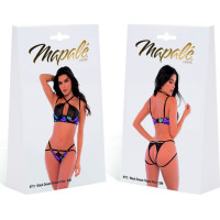 Mapalé Divdaļīgs komplekts - L/XL - melna sapņu ziedu apdruka