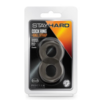 Blush STAY HARD COCK RING AND BALL STRAP BLACK