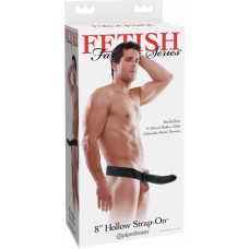 Pipedream 8 Inch Hollow Strap-On Black