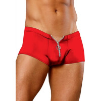 Male Power Shorts with Zipper - L/XL - Red