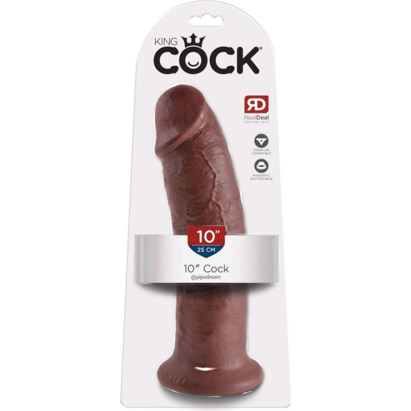 Pipedream Cock 10 Inch Brown skin tone