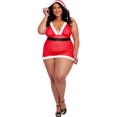 Dreamgirl Santa Cutie Halter bralette un mini svārku komplekts - liela izmēra