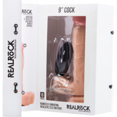Realrock By Shots Vibrējošs reālistisks gailis ar sēklinieku maisiņu - 9 / 23 cm