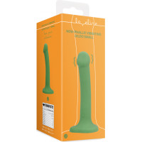Loveline By Shots Non-Phallic Vibrating Dildo - Small - Forest Green