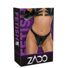 Zado Кожаные трусы 2 дилдо S/M