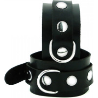 Kiotos Leather Rubber Handcuffs Black