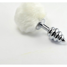 Lovetoy Spiral Pompon Metal Plug  White