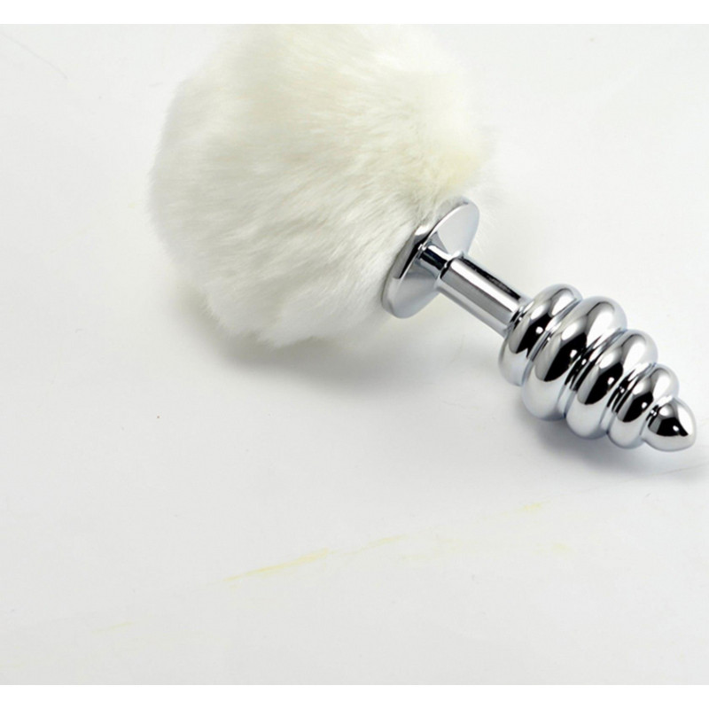Lovetoy Spiral Pompon Metal Plug  White