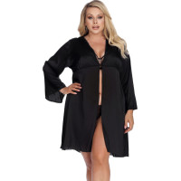 Anais LAURA black robe XXL+ (czarny szlafrok)