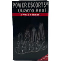Power Escorts Plug-Quatro Anal Plugs Starter Set- 4-Pack Black