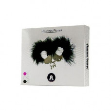 Adrien Lastic Kajdanki-Śmieszna zabawka-kadanki - Metallic Handcuffs,Feather Cov.. Black