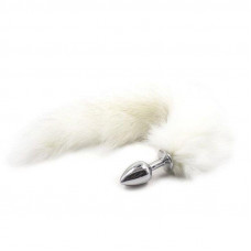Toyz4Lovers Plug anale con coda Long Fox Tail bianca