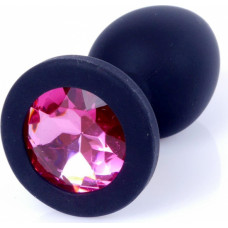 B - Series Heavyfun Plug-Jewellery Black Silicon PLUG Small- Pink Diamond