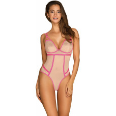 Obsessive Bielizna-Nudelia body różowe  S/M