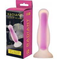 Dream Toys RADIANT SOFT SILICONE GLOW IN THE DARK PLUG MEDIUM PURPLE