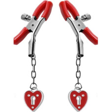 Xr Brands Charmed Heart Padlock - Nipple Clamps