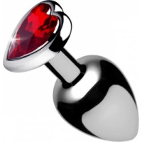 Xr Brands Red Heart Gem - Butt Plug - Medium