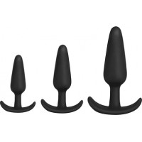 Doc Johnson Tush Trainer – 3 daļīgs silikona komplekts – melns