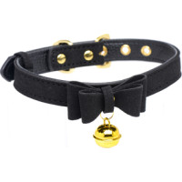 Xr Brands Golden Kitty - Cat Bell Collar - Black/Gold