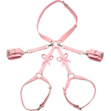 Xr Brands Bondage Harness with Bows - M/L - Pink