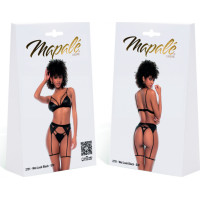 Mapalé Trīsdaļīgs komplekts - S/M - Wet Look Black