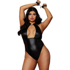 Dreamgirl Fetish Teddy and Restraints Diamond – plius dydis – juodas