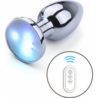 Kiotos Steel Vibrating Aluminum LED Buttplug Small