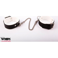 Whips Collections Kajdanki - Kajdanki męskie na nogi, białe