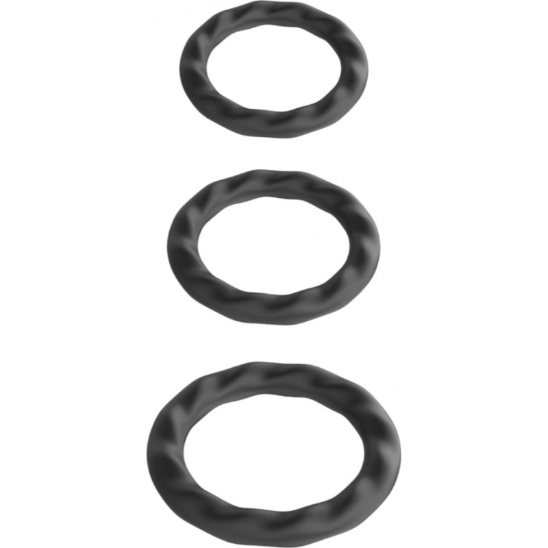Power Escorts - BR186 - Ribbed Cockring - 3 Pack Cockring Set