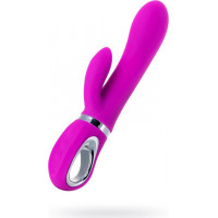 JOS JOLY, Vibrator with clitoral stimulator with WOW mode, silicone, fuchsia, 19.6 cm