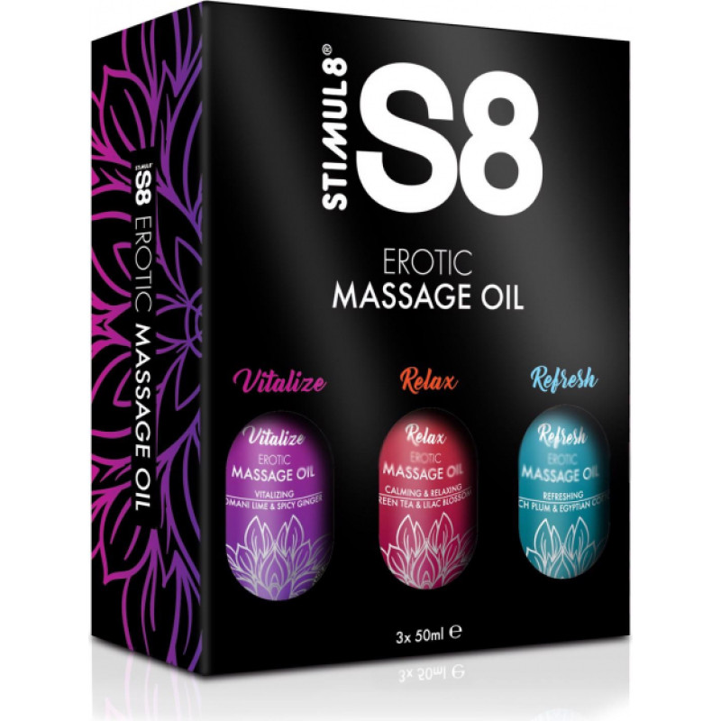 Stimul8 S8 S8 Massage Oil Box 3x 50ml