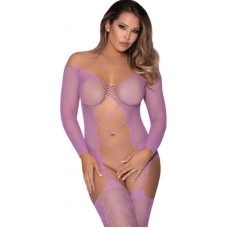 Magic Silk Võrgustikuga ripskoes kostüüm – üks suurus – lavendel