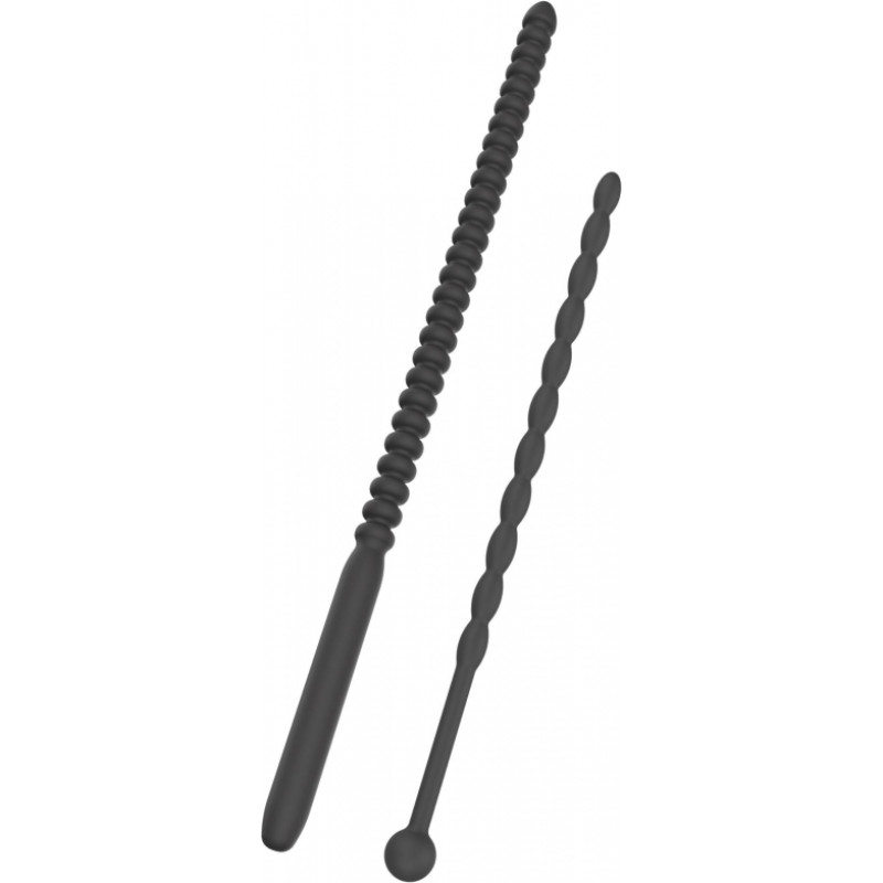 Hidden Desire Ribbed Penis Dilator Set 2 pcs / Black