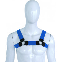 Kiotos Leather Elastic Chest Harness Blue S/M