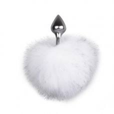 Easytoys Bunny Tail Plug No. 1 - Silver/WhiteKorek analny