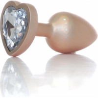 B - Series Heavyfun Plug-Jewellery Pearl Gold Heart PLUG- Clear S