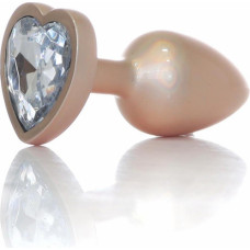 B - Series Heavyfun Plug-Jewellery Pearl Gold Heart PLUG- Clear S