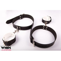 Whips Collections Kajdanki - Kajdanki męskie na uda, białe