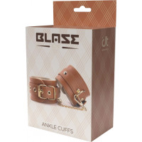 Dream Toys BLAZE ELITE ANKLE CUFFS COGNAC VEGAN LEATHER