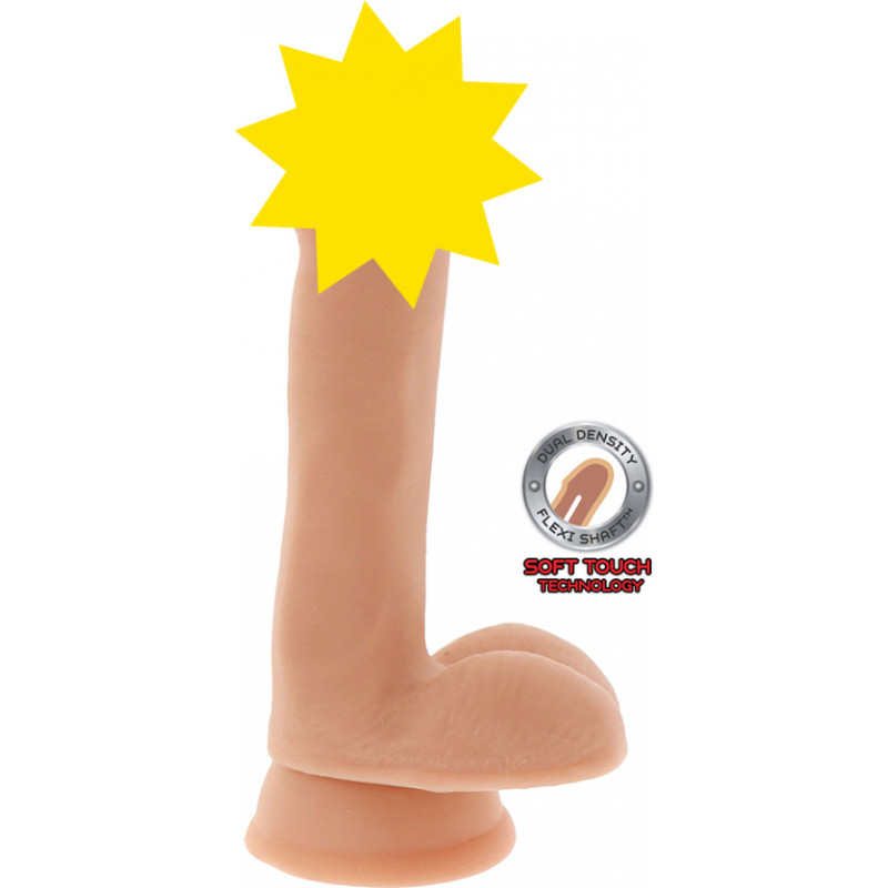 Toyjoy Dual Density Dildo 6 in. Balls / Light skin tone
