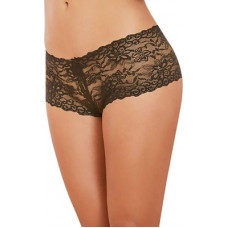 Dreamgirl Atvērts Crotch Boy Short — M — melns