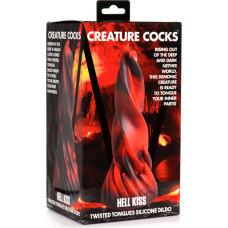 Xr Brands Hell Kiss Twisted Tongues Silicone Dildo - Red