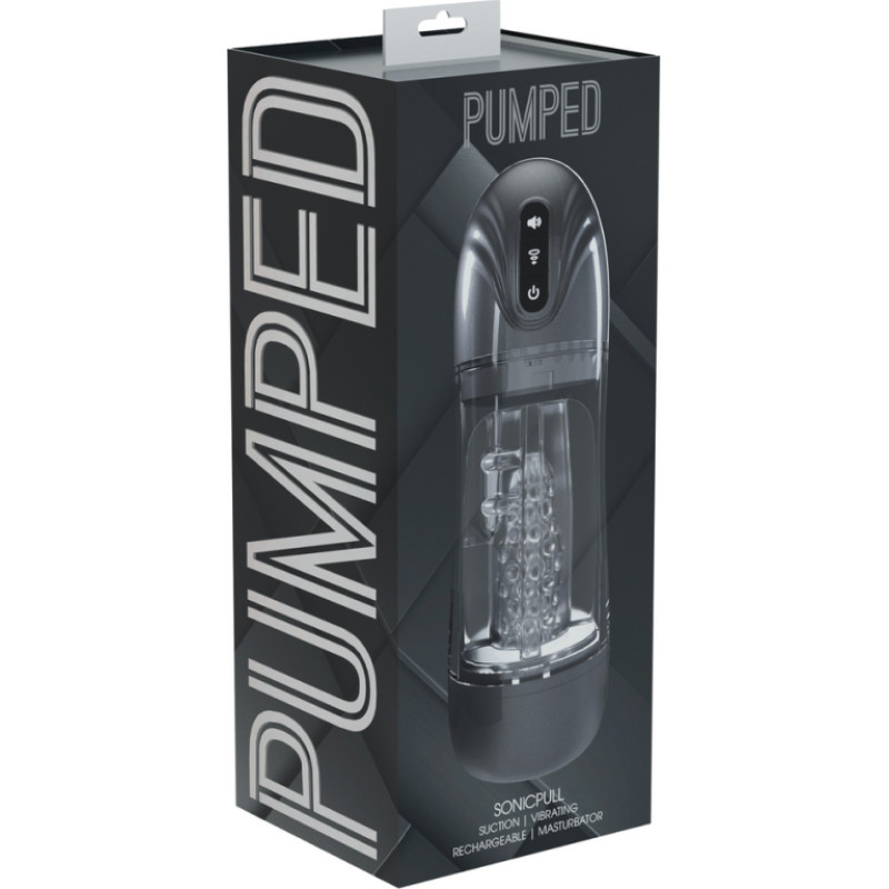 Pumped SonicPull - Suction and Vibration Masturbator Pump - Multimedia Enhanced - Gun Metal