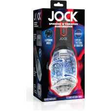 Curve Toys Rotējošais un vibrējošais masturbators - caurspīdīgs/melns