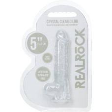 Realrock By Shots Reālistisks dildo ar bumbiņām - 5 / 12,7 cm - caurspīdīgs