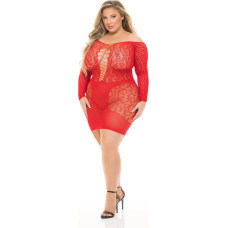 Pink Lipstick Lingerie ANIMAL INSIDE DRESS RED, PLUS SIZE