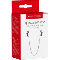 Me You Us Stymulator- Squeeze N Please Nipple Chain Silver