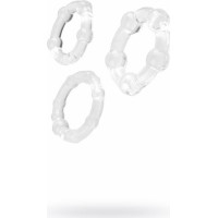 Toyfa A-TOYS, Cockrings set, 3 pcs.TPE,Transparent, O 3,5 / 3/2 cm